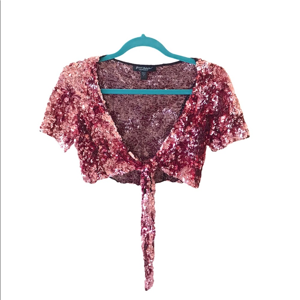 Vintage 90s Betsey Johnson Pink Sequin Shrug